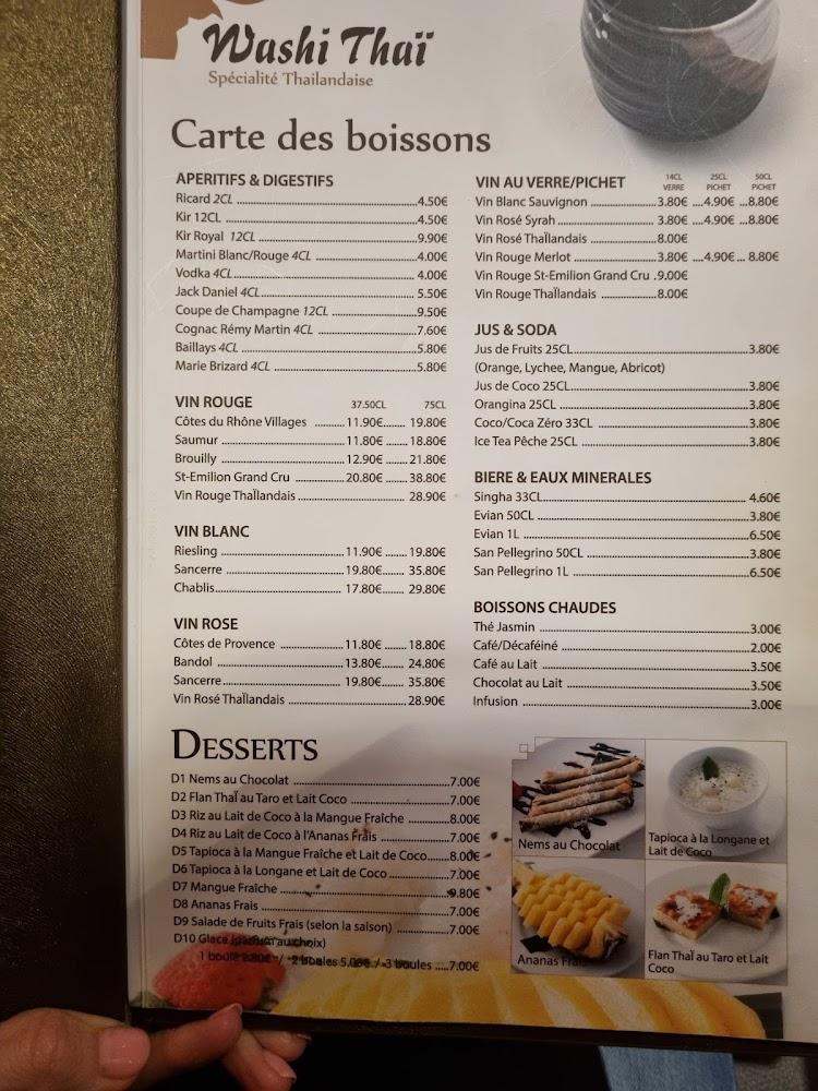 Washi Thaï - Menu Image 1